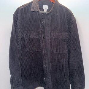 H&M Dark Gray Corduroy Shirt Jacket